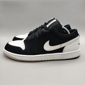 Nike Air Jordan 1 Low SE‎ 'Diamond' Mens Size 9.5 Shoes Black Iridescent White